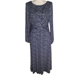 Boden Navy and White Polka Dot Maxi Dress